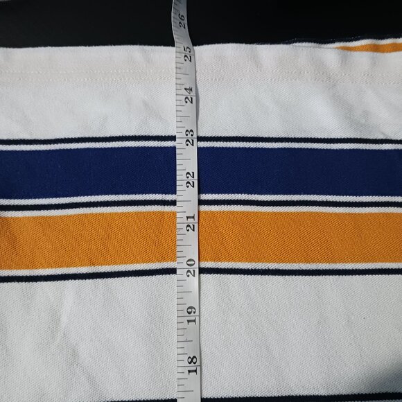 Tommy Hilfiger Performance Pique Classic Blue/Yellow Striped Polo Shirt Size L - Picture 7 of 7